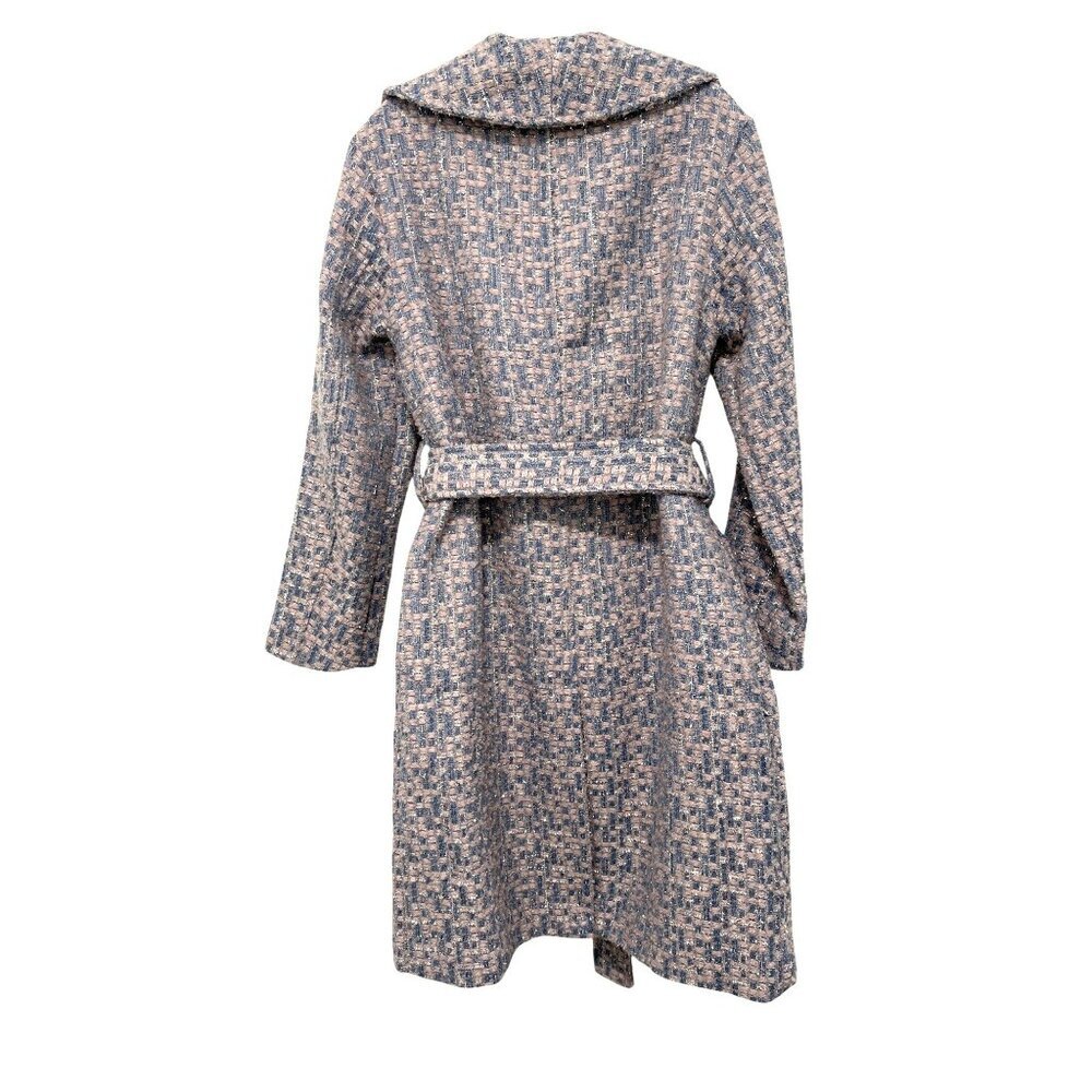 Kathy Ireland Belted Tweed Coat Medium Double-Breasted NWT - Picture 5 of 5